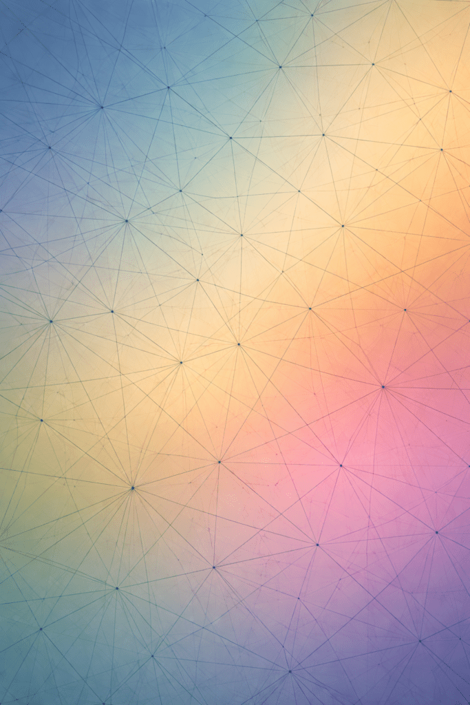 Abstract network of interconnected lines and nodes symbolising possibilities in psychotherapy, perceptual fields, and relational patterns in integrative therapy.